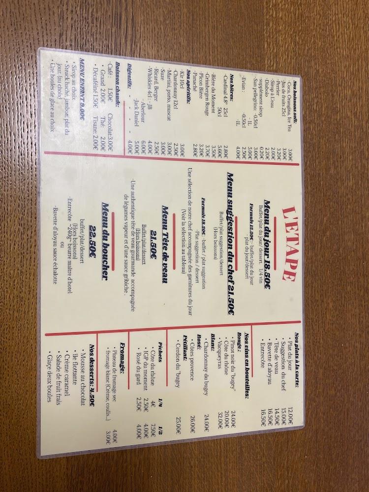 Brasserie L'Etape - Menu Image 1